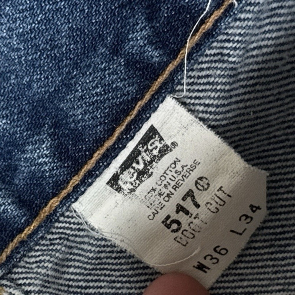 Vintage Levis Jeans Men 36x34 Fits 35x33 Blue Denim 517 Bootcut Made in USA 90s - Picture 7 of 16